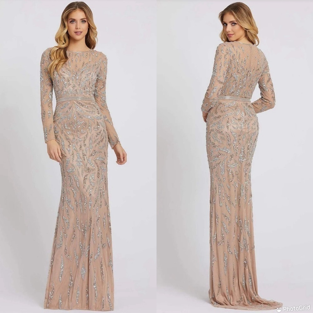 Mac Duggal Jewel Long Sleeves Evening Dress